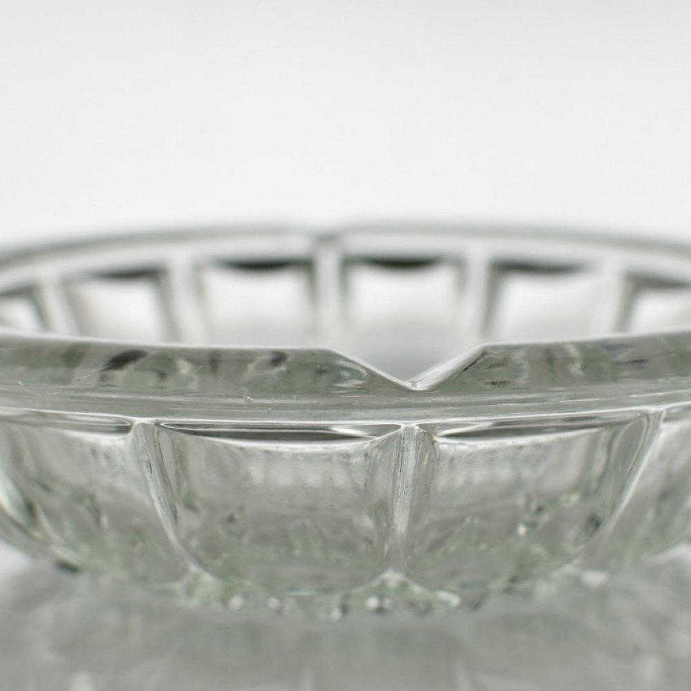 RETRO Glass Ashtray | Vintage 1970s Pressed Glass Heavy Ashtray | Unique Barware - Picture 5 of 7